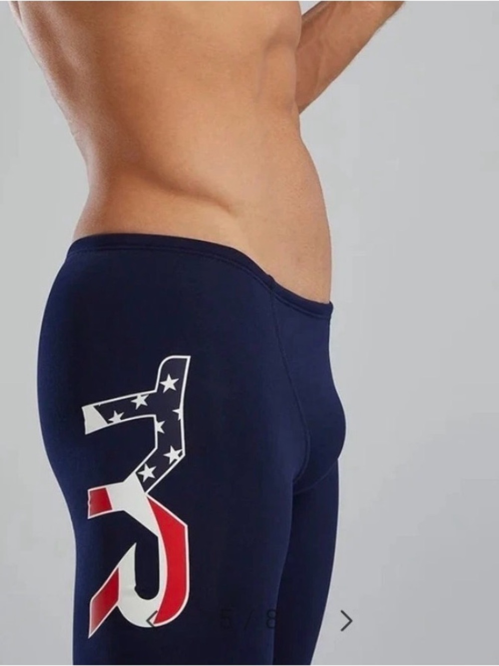 TYR Durafast Elite Men's USA LOGO Jammer SZ 34 Medium Blue Patriotic NWT